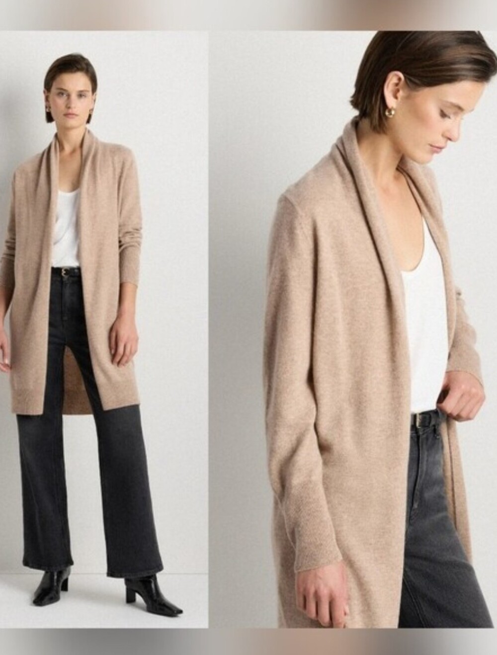 Quince 100% Mongolian Cashmere Duster In Camel - Picture 3 of 3